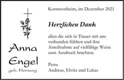 Traueranzeige Anna Engel
