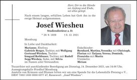 Traueranzeige Josef Wiesheu