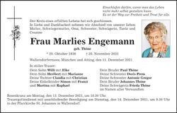 Traueranzeige Marlies Engemann