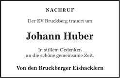 Traueranzeige Johann Huber