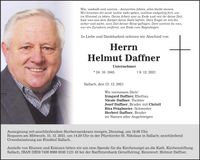 Traueranzeige Helmut Daffner
