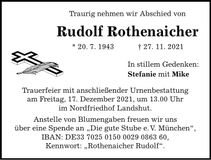 Traueranzeige Rudolf Rothenaicher