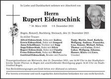 Traueranzeige Rupert Eidenschink