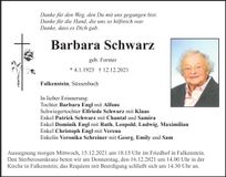 Traueranzeige Barbara Schwarz