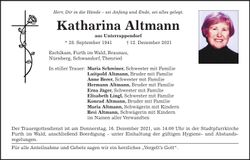 Traueranzeige Katharina Altmann