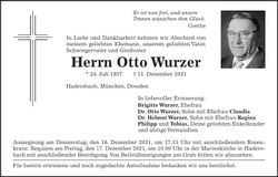 Traueranzeige Otto Wurzer