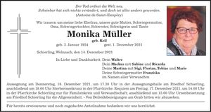 Traueranzeige Monika Müller