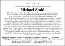 Traueranzeige Michael Stahl