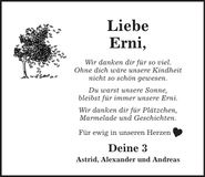 Traueranzeige Erni 