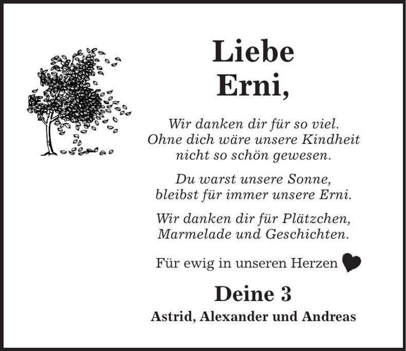 Traueranzeige Erni 