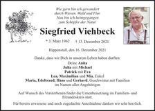 Traueranzeige Siegfried Viehbeck