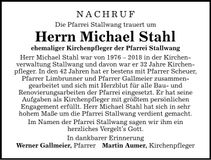 Traueranzeige Michael Stahl