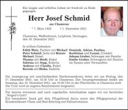 Traueranzeige Josef Schmid