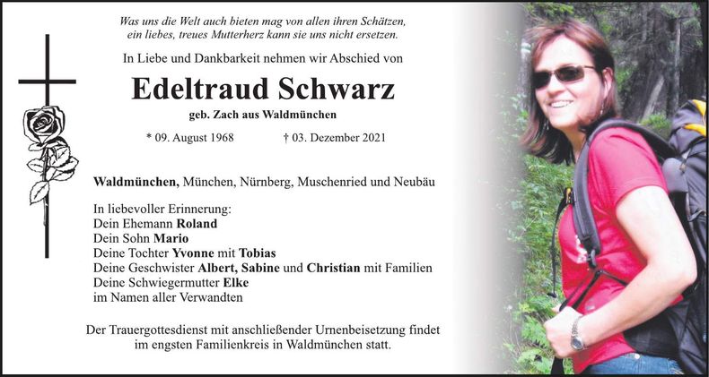 Traueranzeige Edeltraud Schwarz