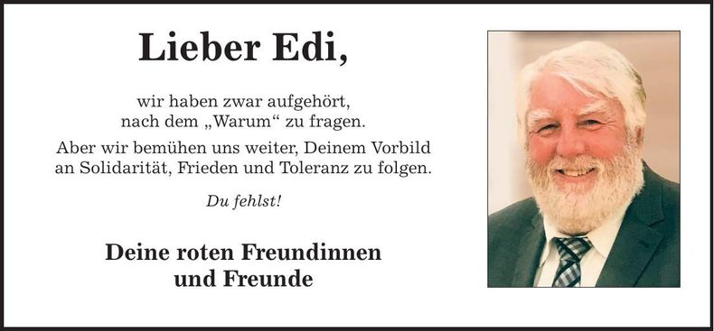 Traueranzeige Edi Hochmuth