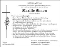 Traueranzeige Marille Simon