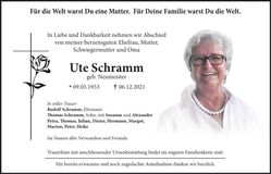 Traueranzeige Ute Schramm