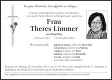Traueranzeige Theres Limmer