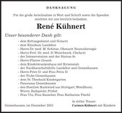 Traueranzeige René Kühnert