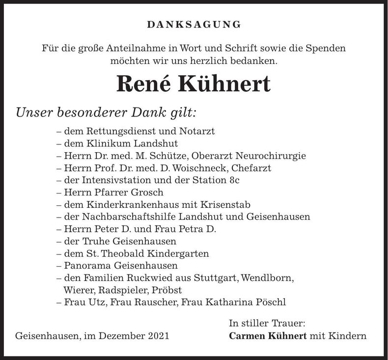 Traueranzeige René Kühnert