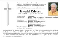 Traueranzeige Ewald Ederer