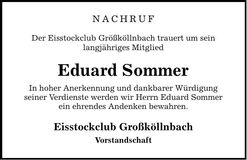 Traueranzeige Eduard Sommer