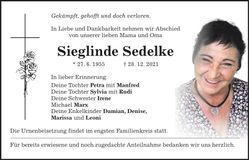 Traueranzeige Sieglinde Sedelke