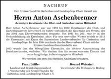 Traueranzeige Anton Aschenbrenner