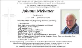 Traueranzeige Heinrich Niebauer