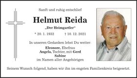 Traueranzeige Helmut Reida