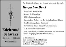 Traueranzeige Edeltraud Schwarz
