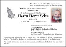Traueranzeige Horst Seitz