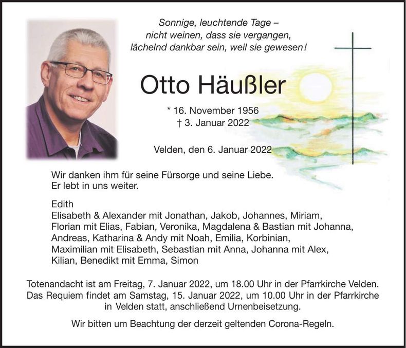 Traueranzeige Otto Häußler