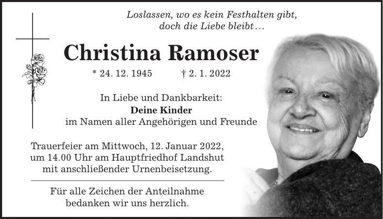 Traueranzeige Christina Ramoser