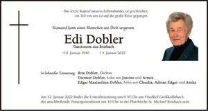 Traueranzeige Edi Dobler