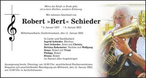 Traueranzeige Robert Schieder