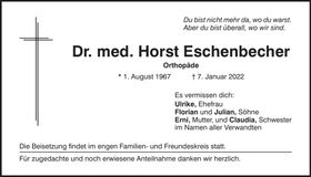 Traueranzeige .. Eschenbecher