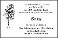 Traueranzeige Sara 