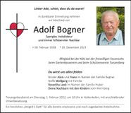 Traueranzeige Adolf Bogner