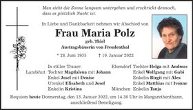 Traueranzeige Maria Polz