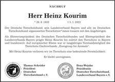 Traueranzeige Heinz Kourim