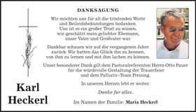 Traueranzeige Karl Heckerl
