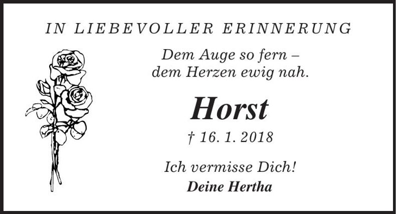 Traueranzeige Horst Rassl