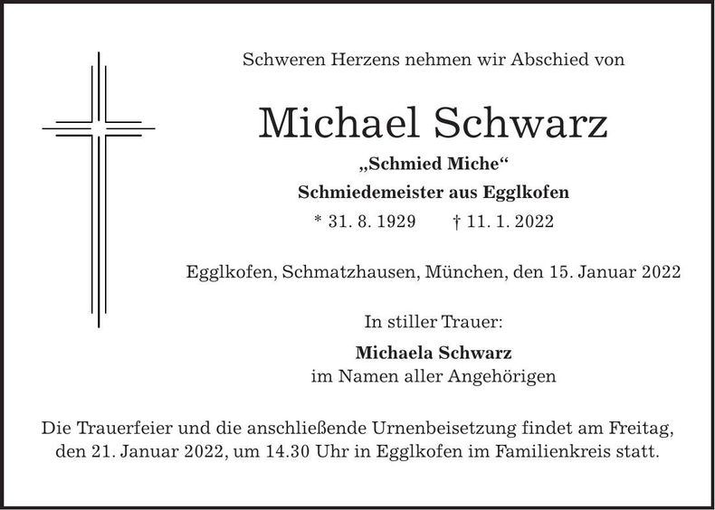 Traueranzeige Michael Schwarz