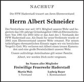 Traueranzeige Albert Schneider