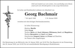 Traueranzeige Georg Bachmair