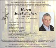 Traueranzeige Josef Bücherl