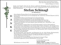 Traueranzeige Stefan Schinagl