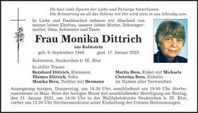 Traueranzeige Monika Dittrich