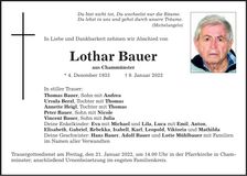 Traueranzeige Lothar Bauer